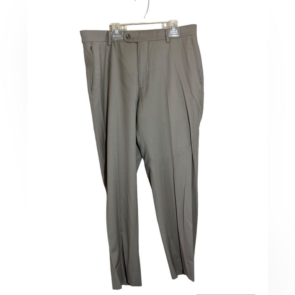 Joseph Abboud Joe 100% Wool Mens Brown Dress Pants, Size 34" Waist hemmed